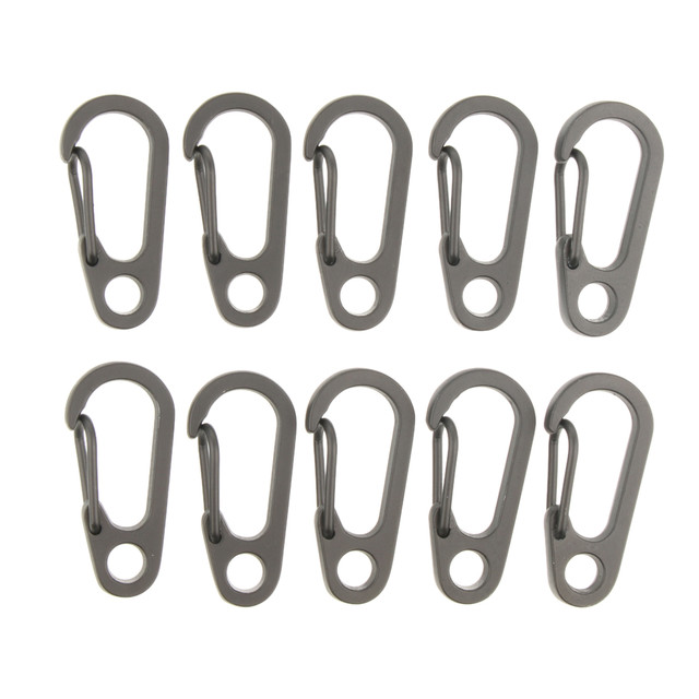 10pcs Small Metal Carabiner Paracord Clips Snap Hooks With Fixed Eye Hole  Spring Clasps Keychain Buckles And Accessories Tool - Climbing Accessories  - AliExpress